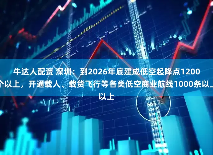 牛达人配资 深圳：到2026年底建成低空起降点1200个以上，开通载人、载货飞行等各类低空商业航线1000条以上
